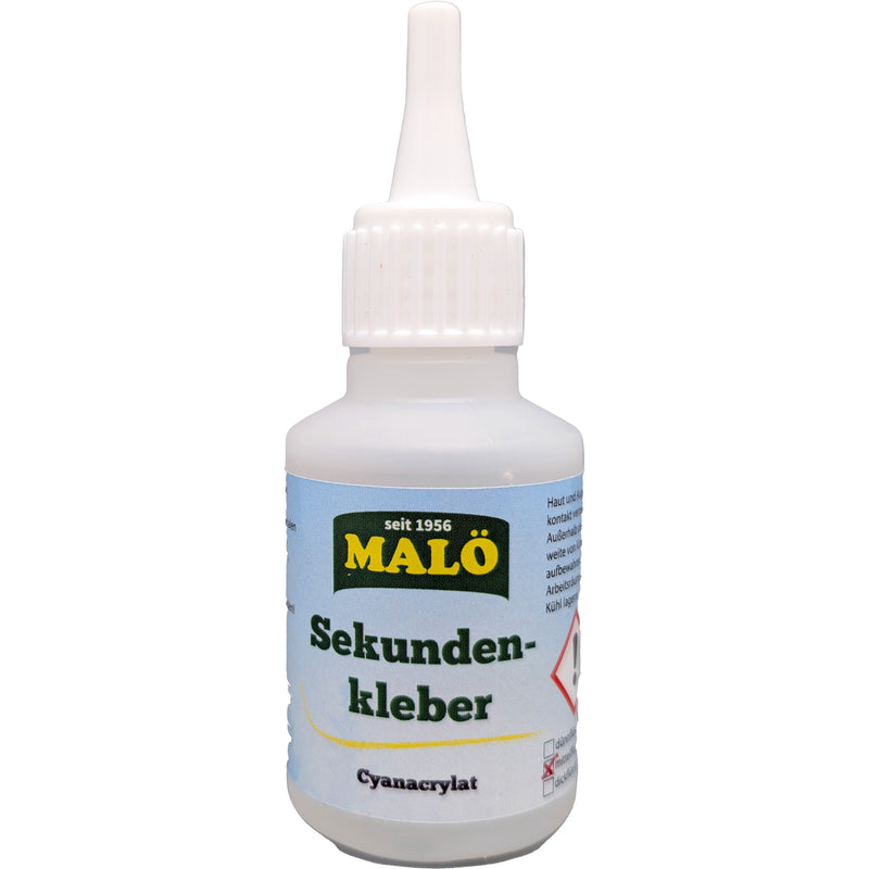 Sekundenkleber - Mittelflüssig-Klebstoff für Leder - Gummi - Basteln| MALÖ